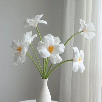 10 kom. High-end PU otvara praznom Bijeli Tulipan, Umjetno Cvijeće, Svadbena Dekoracija, Materijal Za Buket Mladenke, Večernje Uređenje Za Dom, Lažni Cvjetovi Tulipana