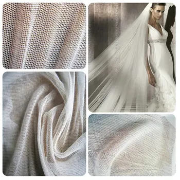 100% Prirodna bijele svilene čipka tkanina, vjenčanje svilene veo, 100% SVILENE tkanine širine 130 cm