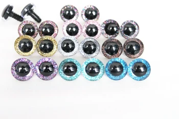 1000 kom., korektor premaz od 9 mm do 35 mm, obojene 3D briljantne igračke oči s podloškom za lutkarsku rukotvorina-N10