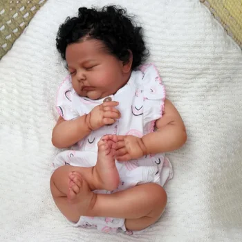 20 inča Tessa Tamno Smeđa Koža Reborn Baby Doll Realno Pravi Dječje 3D Koža Realno Spavanje Dječje Naplativa Lutka Bebe Reborn
