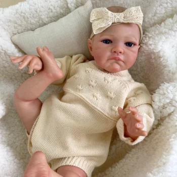 20 inča Već obojena spreman lutka Reborn Baby Kolovoz Buđenje Novorođenče Veličina 3D koža, vidljive vene Naplativa umjetnička lutka