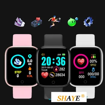 2022 Moderan pametni digitalni satovi za žene i muškarce s Y68 D20 Bluetooth-podsjetnik o pozivu udaljene kamere, sportske satove satima za Apple Android