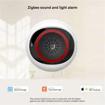 2023 Novi Tuya Zigbee 100 db Intelektualno Zvučni I svjetlosni Alarm Dva u jednom Touchpad Baterija / Usb Intelektualna komunikacija Dvostrukog napajanja