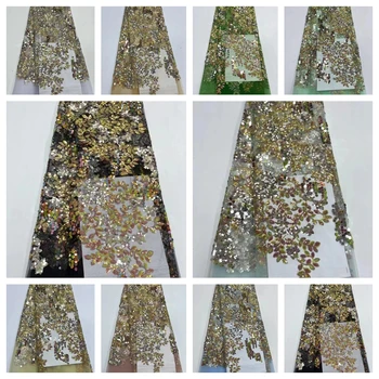 2023 Visokokvalitetna afrička cvjetne čipke tkanina sa šljokicama, cvjetne čipke нигерийская francuska luksuzna cvjetne čipke čipka tkanina za žene, šivaći pribor