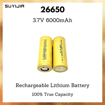 26650 baterija baterija baterija baterija baterija 3,7 6.000 mah, li-ion baterija, iscjedak 50А, pogodan za solarni panel, led svjetiljka, baterija za električne alate