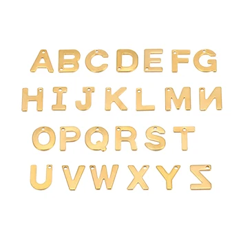 30 kom., privjesak od nehrđajućeg čelika zlatne boje A-Z 26 slova, ovjes sa pismom, ovjes je za nezavisne proizvodnje nakit, Naušnice, narukvica, ogrlica