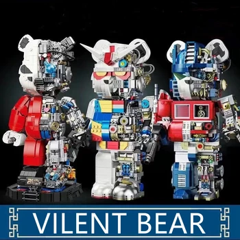 3D Pola Mehanički Medvjed III Gradivni Blokovi Pola Model Tijela Robot Nasilje Medvjed Setovi Cigle Zbirka Igračaka Za Bebe Poklon