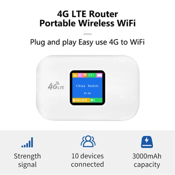 4G Lte Router Bežični Wifi Ruter Modem Prijenosno Mini Ulica Pristupna Točka Mifi Džepni 150 Mb/s) Utor za sim karticu Repeater 3000 mah