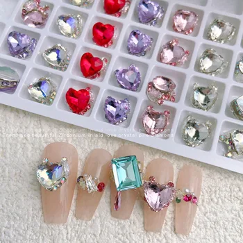 5 kom. Luksuzni Transparentno dijamant sjaj za nokte, ukras od циркона, 3D Fin kristalno dragulji, Privjesci za nokte, Nakit i pribor, rezervni dijelovi 