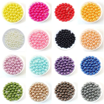 500 g perforirani ABS perle od umjetnih bisera 3/4/5/6/8/10/12 mm okrugle plastične akrilne perle-podupirači za izradu nakita 