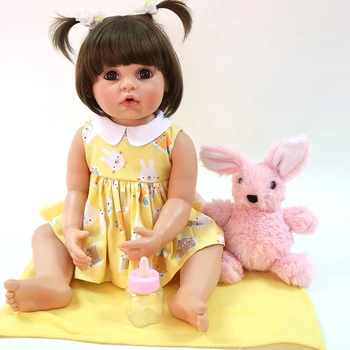 55 cm silikonska lutka za cijelo tijelo, realistična lutka-реборн sa smeđim očima, spreman je dijete za djecu, dar za djevojčice, bebes Surprise Children