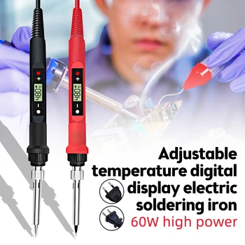 60 W digitalni električni lemilica Kit Podesiva temperatura je 220 Na 110 aparat za varenje alat SAD/EU nožica
