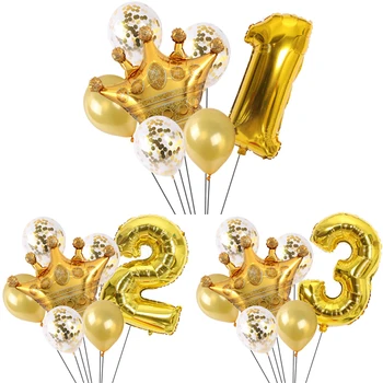 9 kom./lot, set za zurke sa zlatnim balonom na godišnjicu braka, set za dekoraciju balonima po brojevima