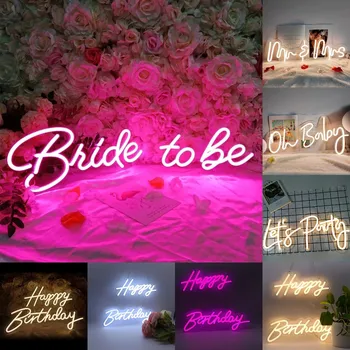 9 stilova, led neonska reklama, svjetla za Sretan rođendan, prozirni akril, neonska reklama Oh Baby, svadbena dekoracija za zidove, led žarulja na veliko