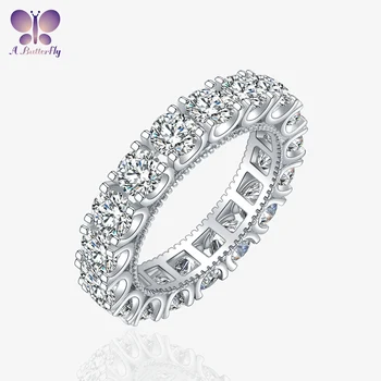 AButterfly 100% čisto (eng. sterling) srebro 925 sterling, 4 mm okruglo имитационное dijamantni vječno zaručnički prsten, nakit, poklon za Valentinovo