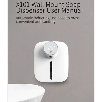 Automatski dozator sapuna, pjene za punjiva s prikazom temperature beskontaktni senzor pametna sredstvo za dezinfekciju ruku za kupaonicu