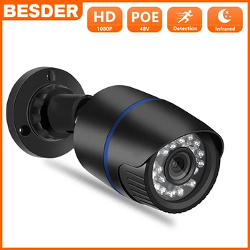 BESDER 2,8 mm Široka IP-8MP Kamera 5MP 1080P P2P Detekcija pokreta RTSP e-mail Obavijesti XMEye 48V POE video Nadzor CCTV Na otvorenom