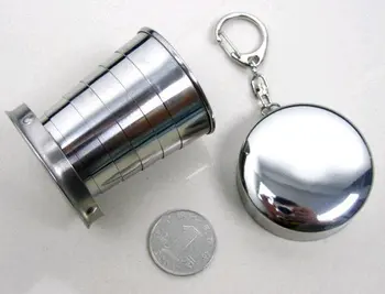 Besplatna dostava, vođa prodaje, фляжка od nehrđajućeg čelika, sklopiva čaša, 60 ml, teleskopski šalica