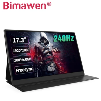 Bimawen 240 Hz Gaming Monitor 17,3 Inča Prijenosni Monitor 1920x1080 P HDR 100% SRGB IPS Ekran 3 MS Igre Zaslon Za Prijenosna RAČUNALA Mac