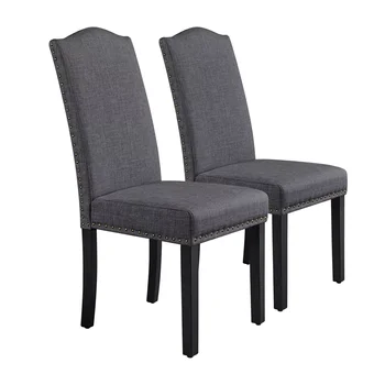 Blagovaona stolice Alden Design, 2 kom, s visokim naslonom za leđa, siva