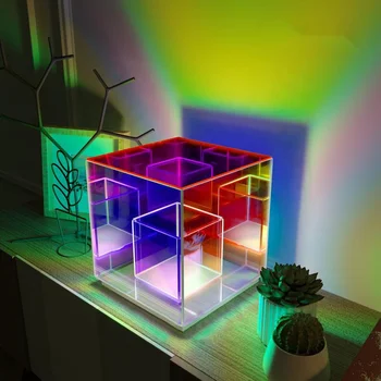 Dekorativni čarobna kocka led noćno svjetlo akril USB šarene igra atmosferske lampe za uređenje doma Poklon