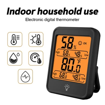 Digitalni termometar hygrometer Senzor vlažnosti zraka, senzor temperature, mjerni alat, vremenska stanica s pozadinskim osvjetljenjem za dom