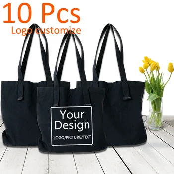 Dizajnersku torbu-тоут od 10 kom., torbe naručiti s logotipom, bijela crna torba za kupovinu, trendy ženske cestovne холщовые torbe na rame
