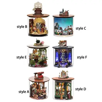 Drvena kućica za lutke, minijaturna bočica snove, 3D građevinski puzzle, maleni dom ručni rad
