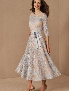 Elegantan haljinu trapeznog oblika dužine do gležnja kratkih rukava za majku mladenke, svečana zabava, vjenčanja, ljeto 2023