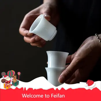 Feifan-visokokvalitetna jednostavna porculan šalica od žada, bijele boje porculanske šalice, kineski jedna čaša, šalica za podnošenje čaj, ovčji loj