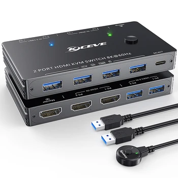 gaming USB hub, Adapter za internet-razdjelnik za izravan prijenos igara, kompatibilan sa HDMI Switch Razdjelnik USB3.0 / 8K, kompatibilan sa HDMI KVM SWITCH