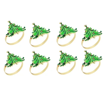 HOT-8 kom. Zelene Prstenje za Salvete, Božićni Drvce, Za Posluživanja Božićnog stola-Vjenčanje Tehnike, Svečana college