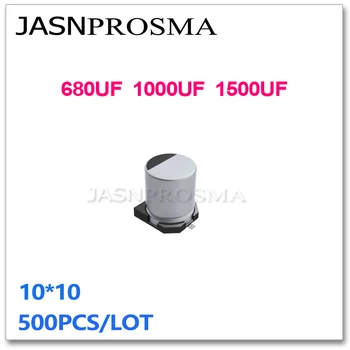 JASNPROSMA 500ШТ 10*10 680 1000 uf uf 1500 uf 6,3 10 16 25 U SMD 10x10 mm Aluminijske motora elektrolitički Kondenzatori