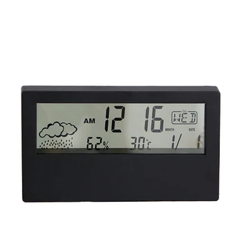 Kreativni LCD sat za alarm, kalendar, multifunkcionalni termometar, hygrometer, karta vremena, senzor za temperaturu i vlagu, stol ukras