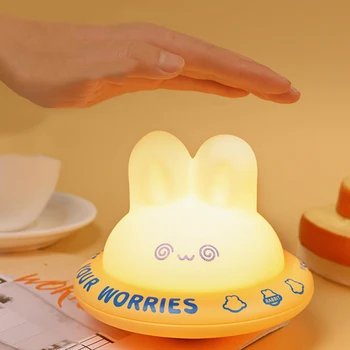 Kreativni led noćno svjetlo s rabbit, USB punjiva lampa za spavanje u vrtić s dozom zatamnjenje za djecu, darove za odmor