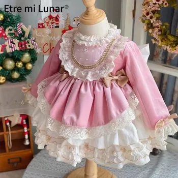 L510202 Roza haljina za prom s visokim ovratnikom i dugim rukavima, izvezena šljokicama, haljinu s cvjetnim uzorkom za djevojčice
