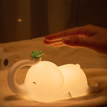 Led noćno svjetlo Slatka слоник lampa sa touch senzor Silikon noćno svjetlo USB Punjiva Dekoracija spavaće sobe, Dječje darove za rođendan