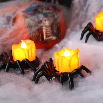 Led svijeće na Halloween, E-lampa, беспламенный baterija, Pribor za zabavu u čast noći vještica, Ukrasne svijeće, Bundeva-pauk