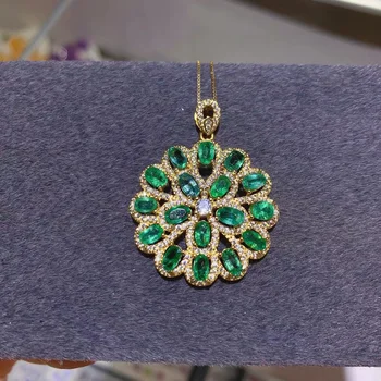 Luksuzno smaragd ogrlica sa ovjesom, ženski nakit za banket, srebro 925 sterling, zeleno kamenje, besplatna dostava, preporučuje se prodavatelj