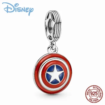 Milina od srebra Disney 925 sterling Marvel Avengers kapetan Amerika štit pogodan za originalni браслету Pandora perle, Narukvice 2023 novi