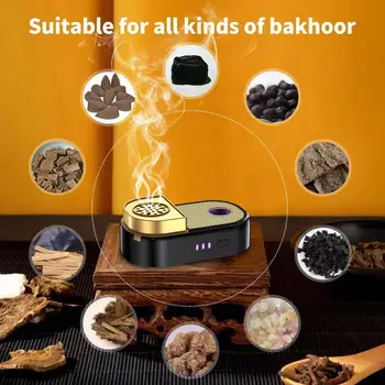 Moderna Plamenik Bakhoor Mubkhar Oud Bukhoor Električna Plamenik Punjiva Auto Plamenik Za Tamjan Aromatičan Difuzor Darove za Ramazan
