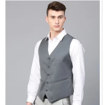 Muški business casual odijelo, prsluk gospodina, britanski stil, V-oblika izrez bez rukava, однотонный podesiv pojas