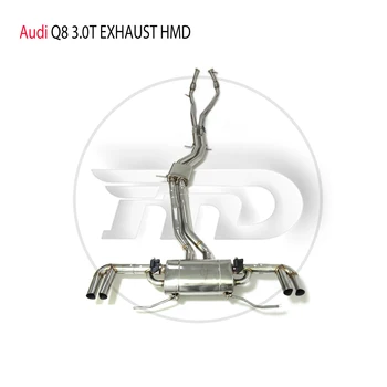 Performance ispušni sustav HMD od nehrđajućeg čelika Catback na prosječnu cijevi za Audi P8 2019-2023 3,0 T Elektronski ventil ispušni lonac