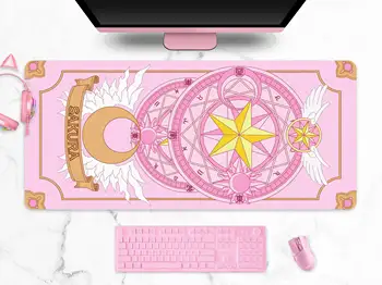 Podloga za miša Sakura Čarobna Djevojka XXL Igra Stolni mat Slatka Pink Magic mouse Igra 900x400 Kawaii Pastelno Cardcaptor Stolni Mat