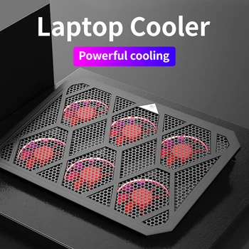 Pogodan za radijator gaming laptop 15-17 cm, šest super navijača, podesive podloge za hlađenje laptopa, prijenosni postolja za laptop, USB