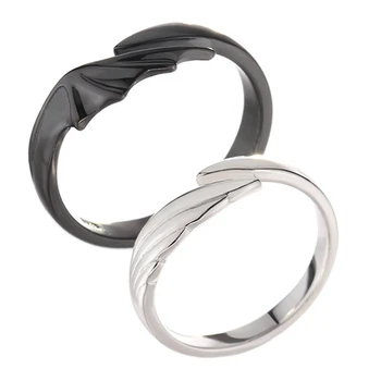 Prsten Par prstenova Anđeo i vrag Par prstenova nakit par prstenova muške i ženske prstenove (crna i srebrna boja) 2 kom.