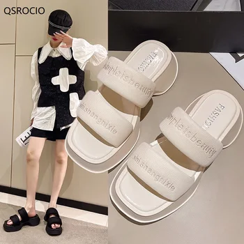 QSROCIO/Sandale Matsuke na debelim potplatima; Ženski Ulični Ljeto Japanke Za Opuštanje; Modni Plaža Univerzalne Papuče Mekani potplat ravnim cipelama