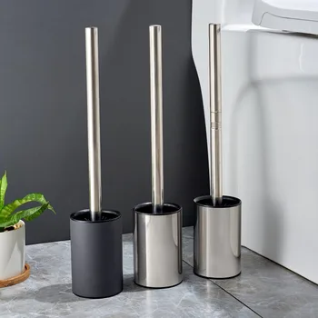 Silikonski držač wc četke od nehrđajućeg čelika, luksuzno podne alat za čišćenje wc-a s dugom ručkom, oprema za wc