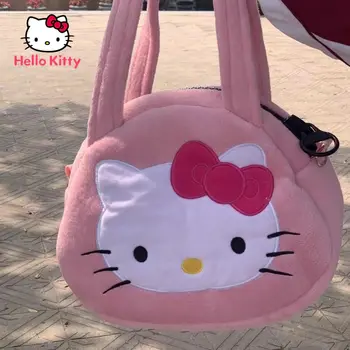 Slatka Dijagonalni torba Hello Kitty Velikog kapaciteta na Jedno rame, od samta Torba, Studentski torbe, pogodan za djevojčice