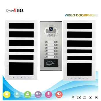 SmartYIBA 12-stan видеодомофонная sustav video interfon zvono na vratima Set 7-inčni monitor s kamerom pristupa RFID